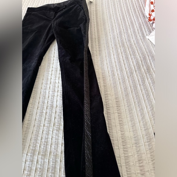 NWT Theory velvet flares beaded tuxedo stripe - Picture 3 of 8